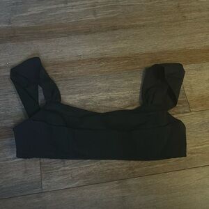 black mini cropped tank top